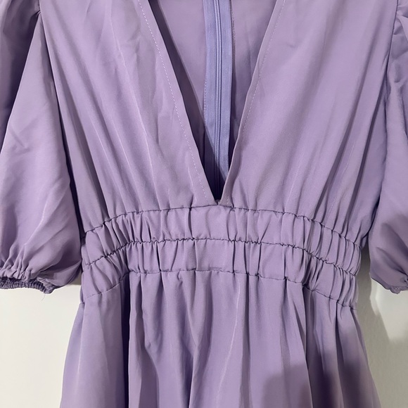 Amazon Lavender Maxi Dress with Puff Sleeves - Picture 2 of 4